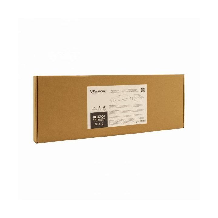 Monitoriaus ir nešiojamojo kompiuterio stovas Sbox DS-610, 560 × 210 × 80 mm, baltas