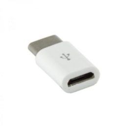Adapteris su microUSB lizdu ir USB-C kištuku Sbox AD.USB-C, 480 Mbps, baltas