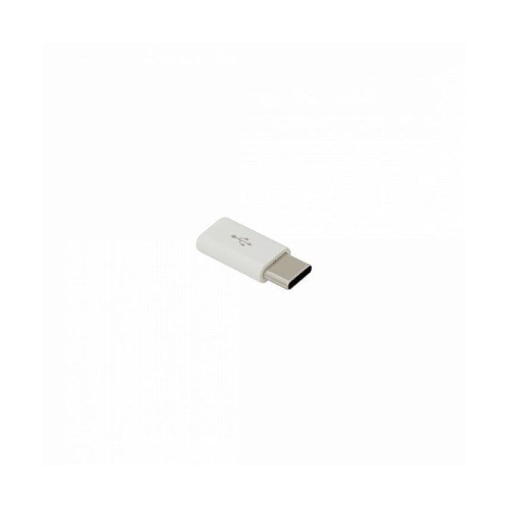 Adapteris su microUSB lizdu ir USB-C kištuku Sbox AD.USB-C, 480 Mbps, baltas