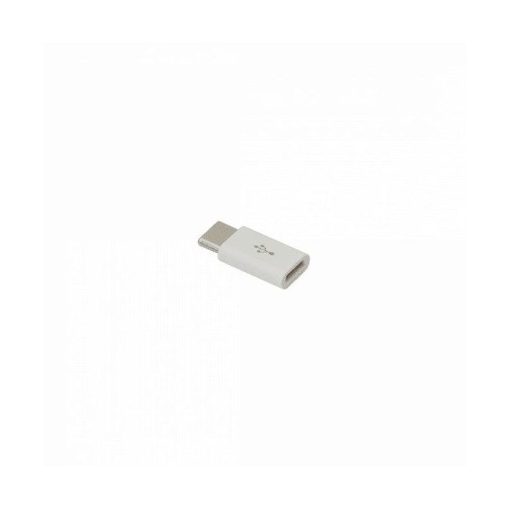 Adapteris su microUSB lizdu ir USB-C kištuku Sbox AD.USB-C, 480 Mbps, baltas