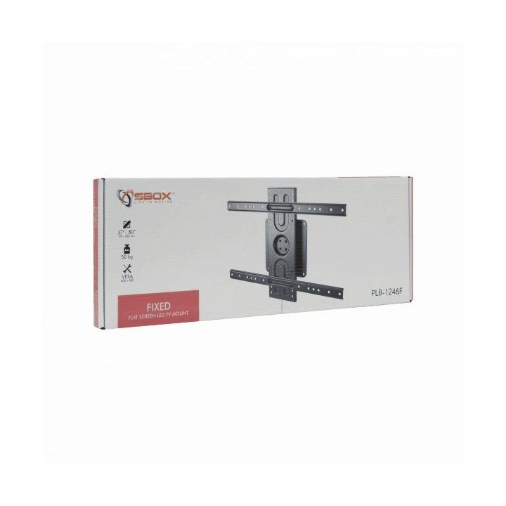 Fiksuotas televizoriaus sieninis laikiklis Sbox PLB-1246F, 37–70 colių, juodas