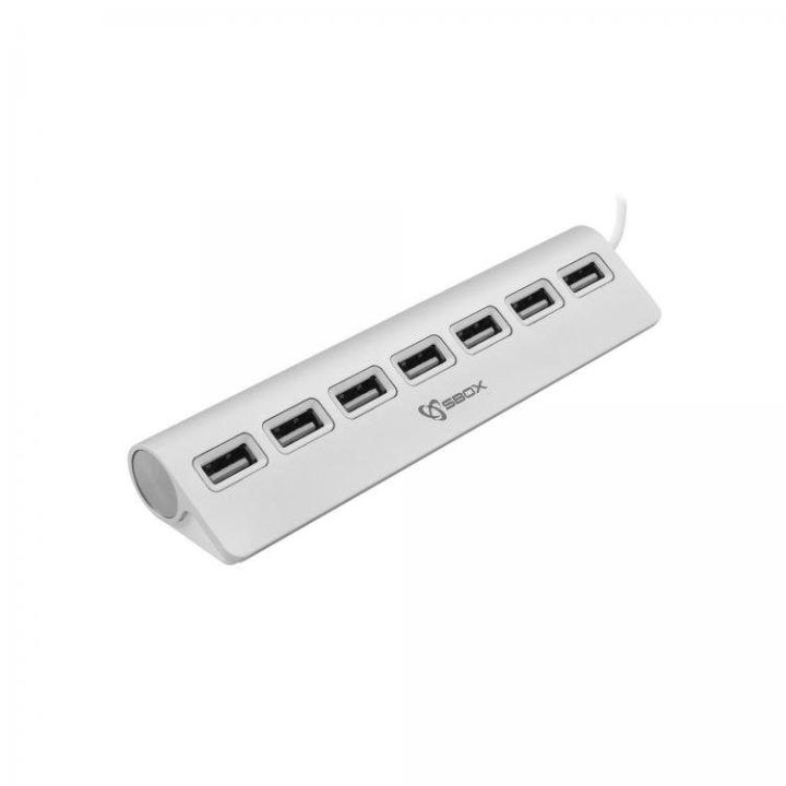 7 prievadų USB 2.0 šakotuvas Sbox H-207, 0,5 m, sidabro spalvos