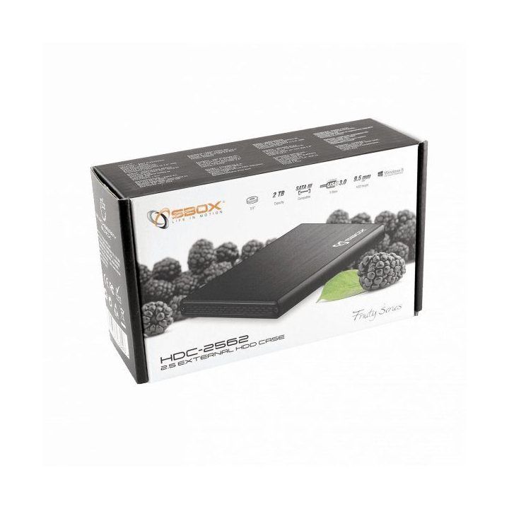 Išorinis HDD / SSD dėklas Sbox HDC-2562B, 2,5 colio, juodas