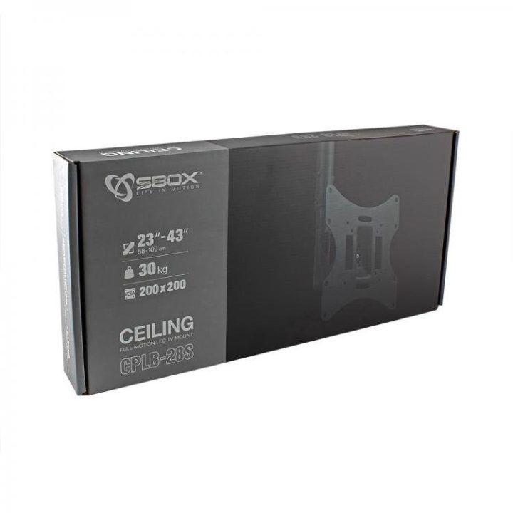 Lubinis televizoriaus ir monitoriaus laikiklis Sbox CPLB-28S, 30 kg, juodas