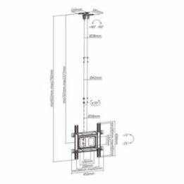 Lubinis televizoriaus laikiklis Sbox CPLB-9441, 50 kg, juodas