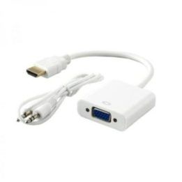 HDMI–VGA adapteris su 3,5 mm garso jungtimi Sbox AD.HDMI-VGA+A, 0,2 m, baltas