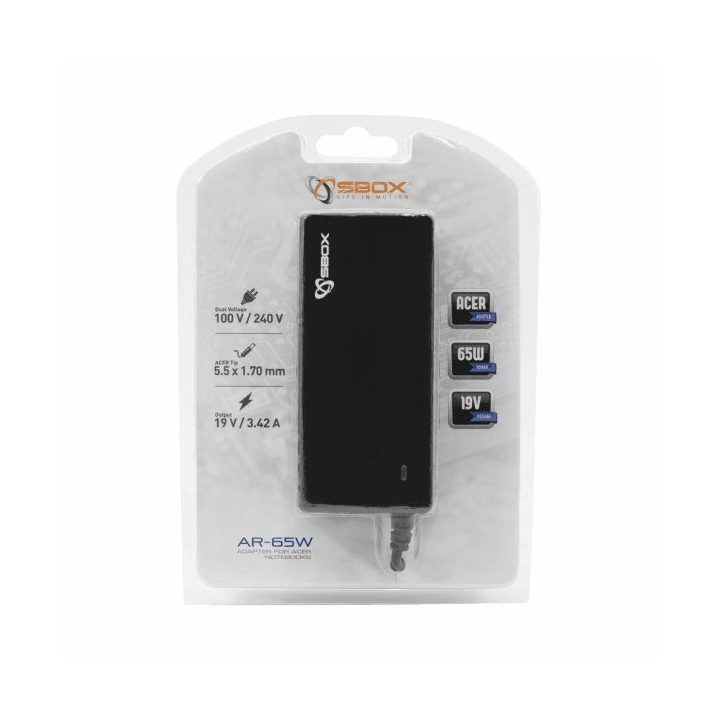 Nešiojamojo kompiuterio maitinimo adapteris Acer Sbox AR-65W, 65 W