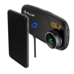 Automobilinis FM siųstuvas su magnetiniu telefono laikikliu Tellur FMT-B6, juodas