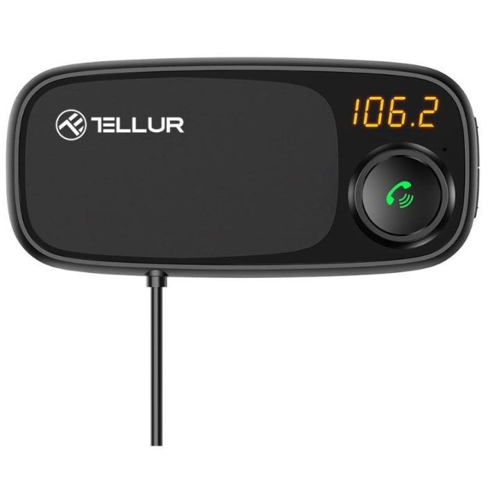 Automobilinis FM siųstuvas su magnetiniu telefono laikikliu Tellur FMT-B6, juodas