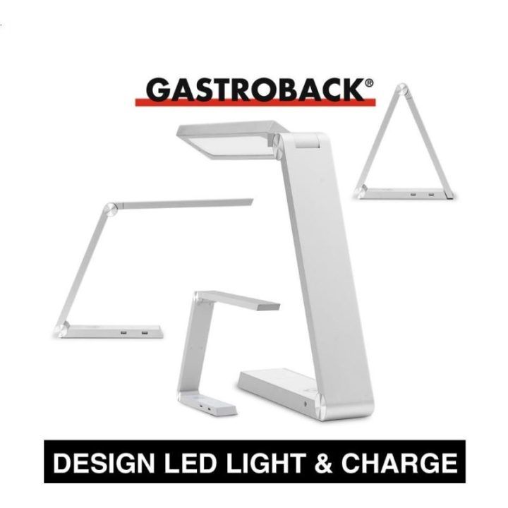 LED stalinė lempa su Qi įkrovikliu ir USB jungtimis Gastroback Design LED Light Charge