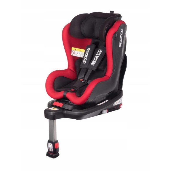 Automobilinė kėdutė Sparco SK500I, iki 18 kg, juoda su raudona