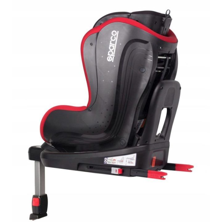 Automobilinė kėdutė Sparco SK500I, iki 18 kg, juoda su raudona