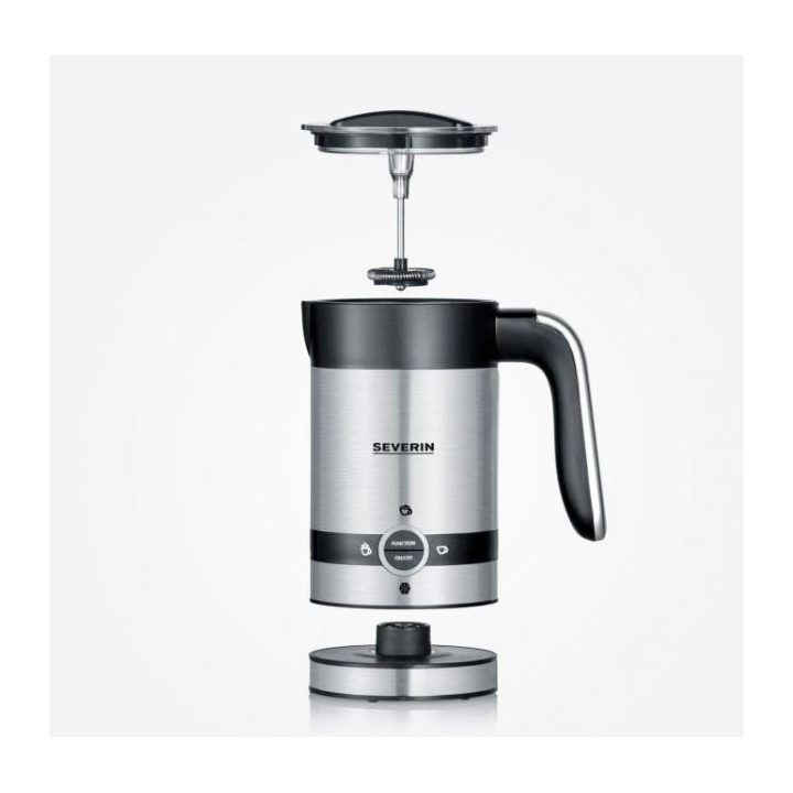 Automatinis pieno putų plaktuvas Severin SM 3584, 200 ml, juodas ir nerūdijančiojo plieno