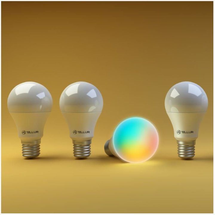 Išmanioji E27 lemputė su RGB ir reguliuojamu ryškumu Tellur, 10 W