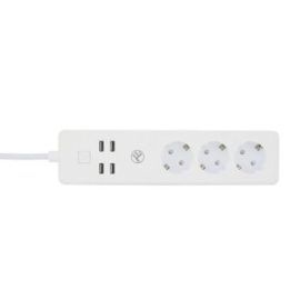 Išmanusis Wi-Fi maitinimo ilgintuvas Tellur, 3 lizdai, 4 USB, 2200 W, 1,8 m