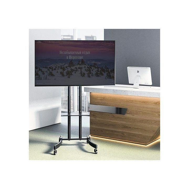 Mobilus grindinis televizoriaus stovas Sbox FS-400, 37–70 colių, juodas