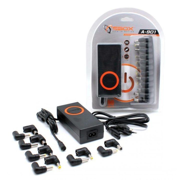 Nešiojamojo kompiuterio maitinimo adapteris Sbox A-901, 90 W, juodas