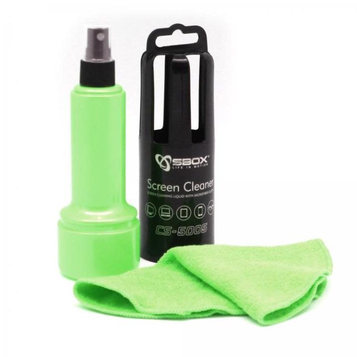 Ekranų valymo rinkinys Sbox CS-5005G, 150 ml, žalias