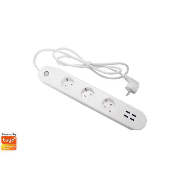 Išmanusis ilgintuvas su 3 lizdais ir 4 USB prievadais Denver SHP-300U
