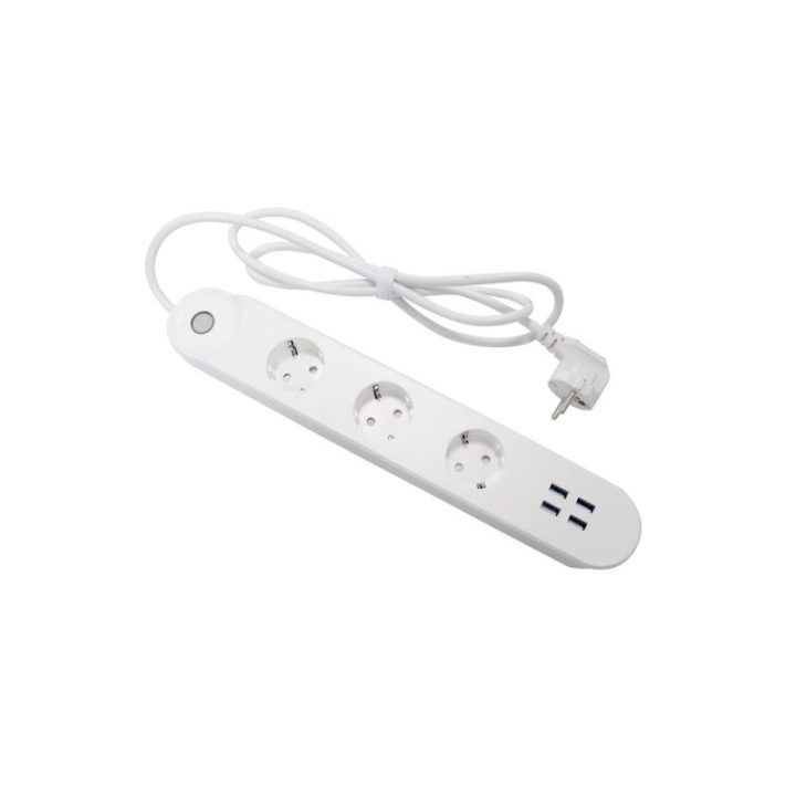 Išmanusis ilgintuvas su 3 lizdais ir 4 USB prievadais Denver SHP-300U
