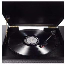 Medinis retro muzikos centras su patefonu Denver MRD-51, juodas