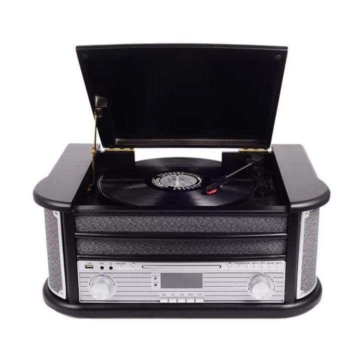 Medinis retro muzikos centras su patefonu Denver MRD-51, juodas