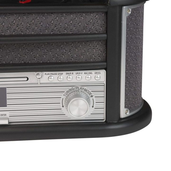 Medinis retro muzikos centras su patefonu Denver MRD-51, juodas
