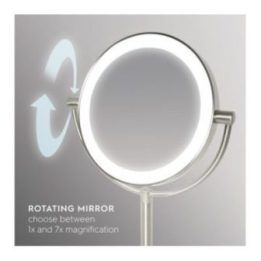 Kosmetinis veidrodis su LED apšvietimu Homedics MIR-8150-EU, 16,7 cm, satino nikelio spalvos