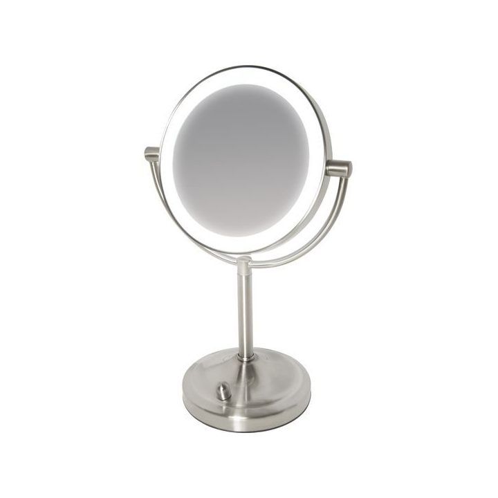 Kosmetinis veidrodis su LED apšvietimu Homedics MIR-8150-EU, 16,7 cm, satino nikelio spalvos