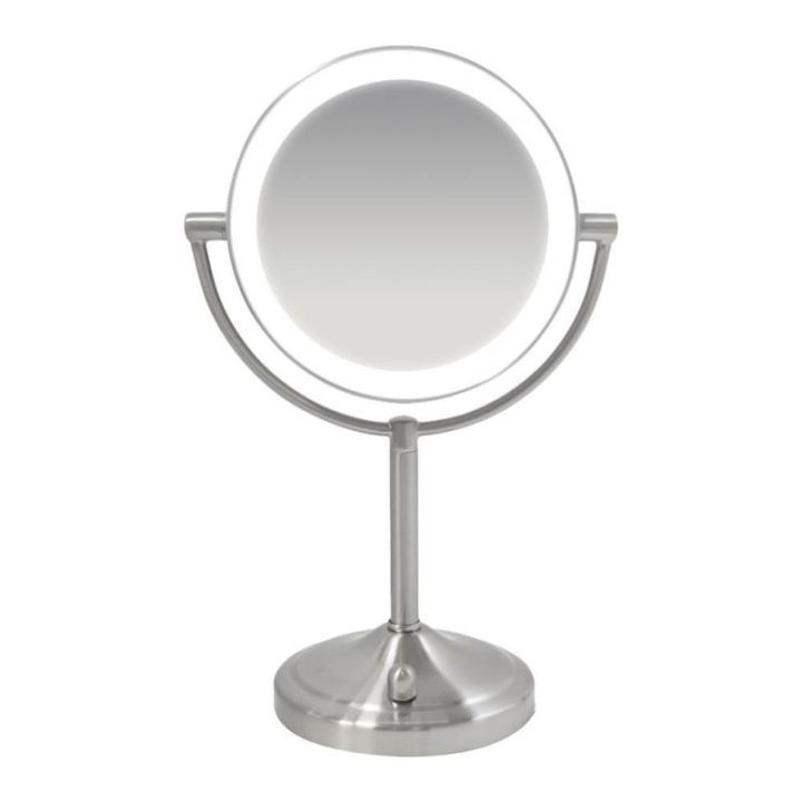 Kosmetinis veidrodis su LED apšvietimu Homedics MIR-8150-EU, 16,7 cm, satino nikelio spalvos