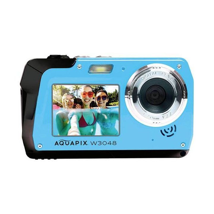 Veiksmo kamera su dviem ekranais Easypix Aquapix W3048-I Iceblue Edge, iki 3 m, šviesiai mėlyna