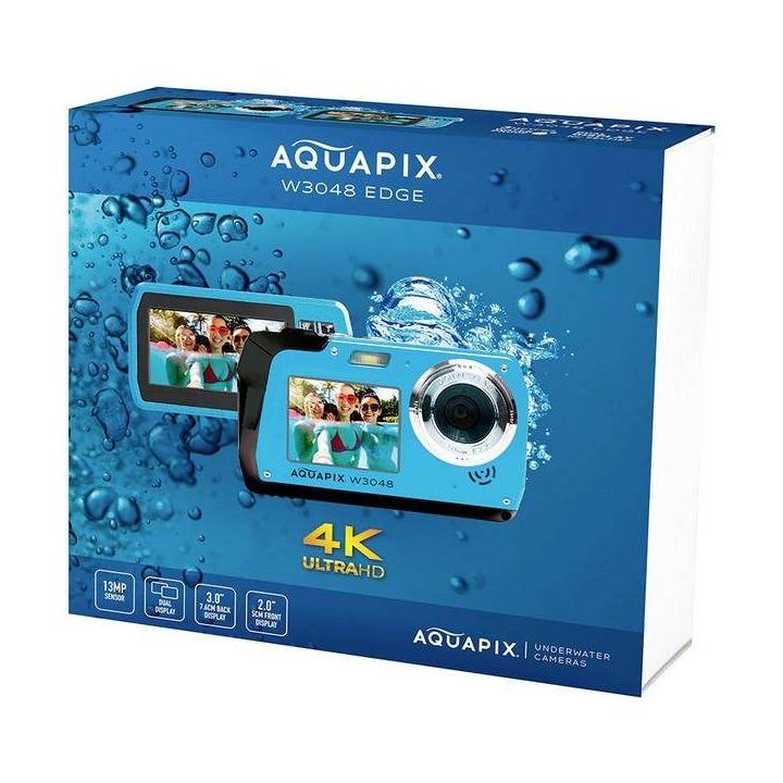 Veiksmo kamera su dviem ekranais Easypix Aquapix W3048-I Iceblue Edge, iki 3 m, šviesiai mėlyna
