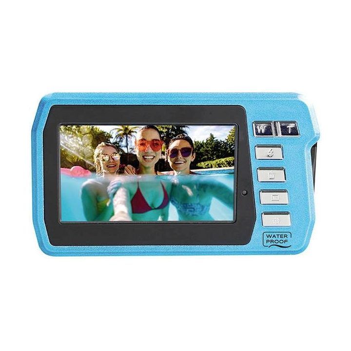Veiksmo kamera su dviem ekranais Easypix Aquapix W3048-I Iceblue Edge, iki 3 m, šviesiai mėlyna
