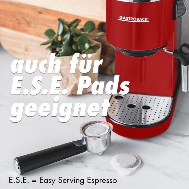 Espreso kavos aparatas Gastroback Design Espresso Piccolo, 1,5 l, raudonas