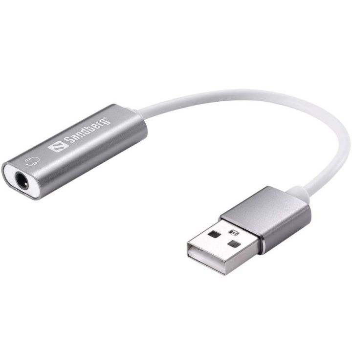 Ausinių USB adapteris Sandberg, 4 kontaktų MiniJack–USB