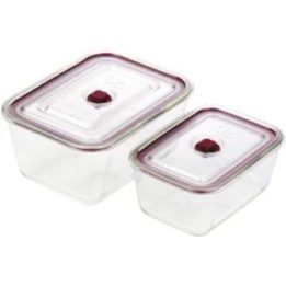 Borosilikatinio stiklo maisto laikymo indų rinkinys Jata HREC4205, 2 vnt., 800 ml ir 3 l
