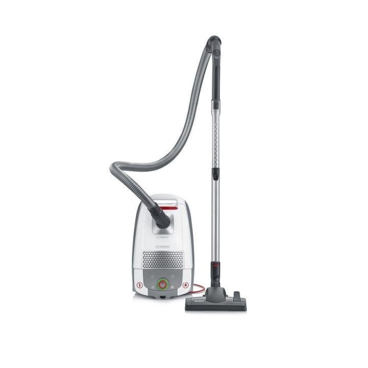 Dulkių siurblys su HEPA 13 filtru Severin BC 7047, 850 W, 4 l, baltas su raudona