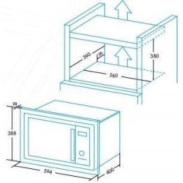 Įmontuojama mikrobangų krosnelė su griliu Edesa EMW-2530-IG XWH, 25 l, 900 W