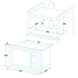 Įmontuojama mikrobangų krosnelė su griliu Edesa EMW-2510-IG X, 25 l