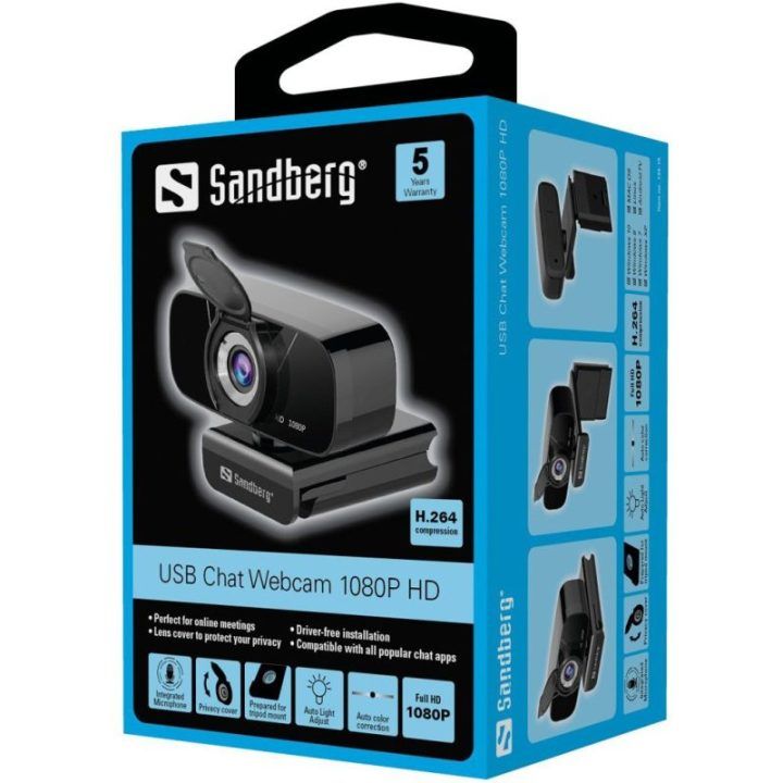 Full HD internetinė vaizdo kamera Sandberg USB Chat, 1080p