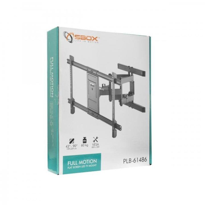 Sieninis televizoriaus laikiklis 43–90 colių Sbox PLB-61486, 60 kg