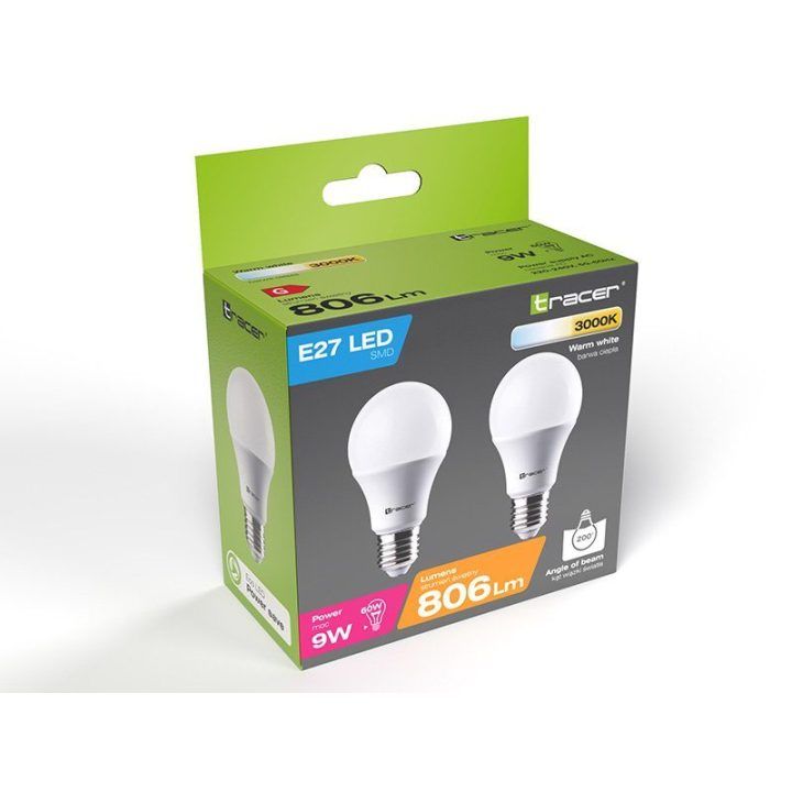 GU10 LED lempučių rinkinys Tracer, 2 vnt., šiltai balta šviesa