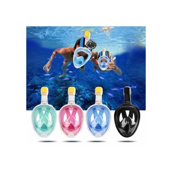 Viso veido nardymo kaukė su 180° matymo lauku Free Breath M2068G, L/XL, mėlyna