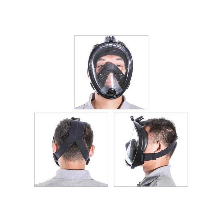 Viso veido nardymo kaukė su 180° matymo langu Free Breath M2068G, L/XL, juoda
