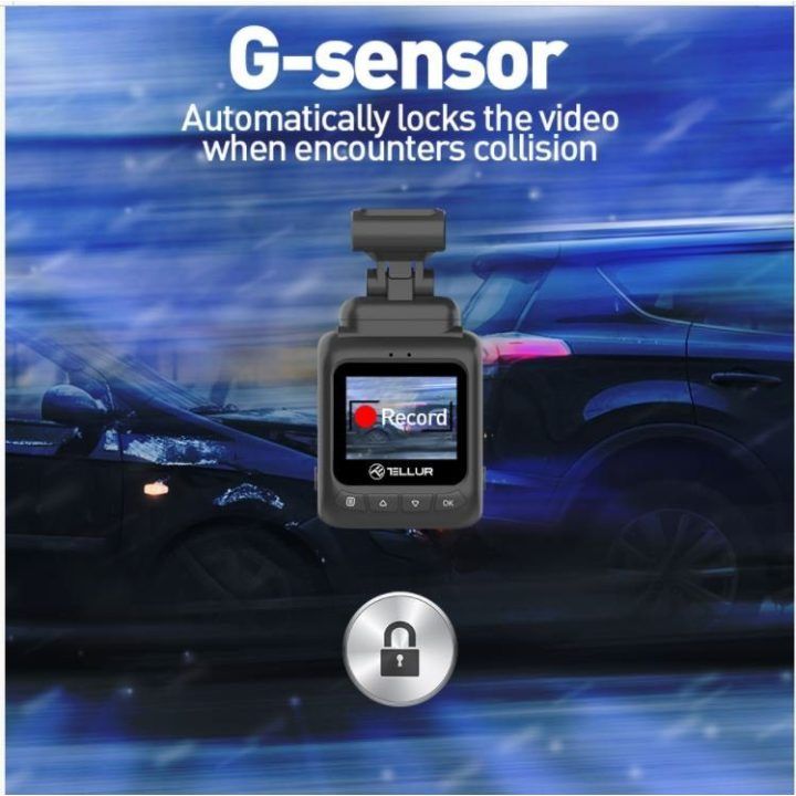 Automobilinis vaizdo registratorius 1080p Tellur Dash Patrol DC1, juodas