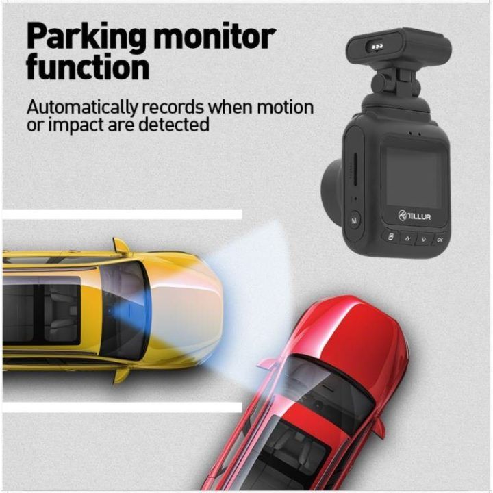 Automobilinis vaizdo registratorius 1080p Tellur Dash Patrol DC1, juodas