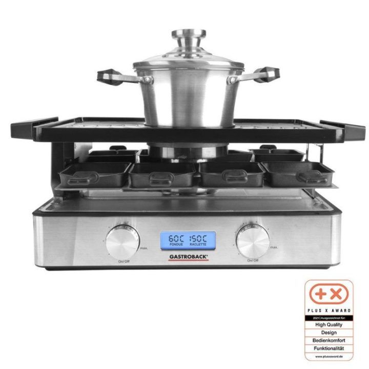 Raclette grilis su fondiu funkcija Gastroback Design Raclette-Fondue Advanced Plus