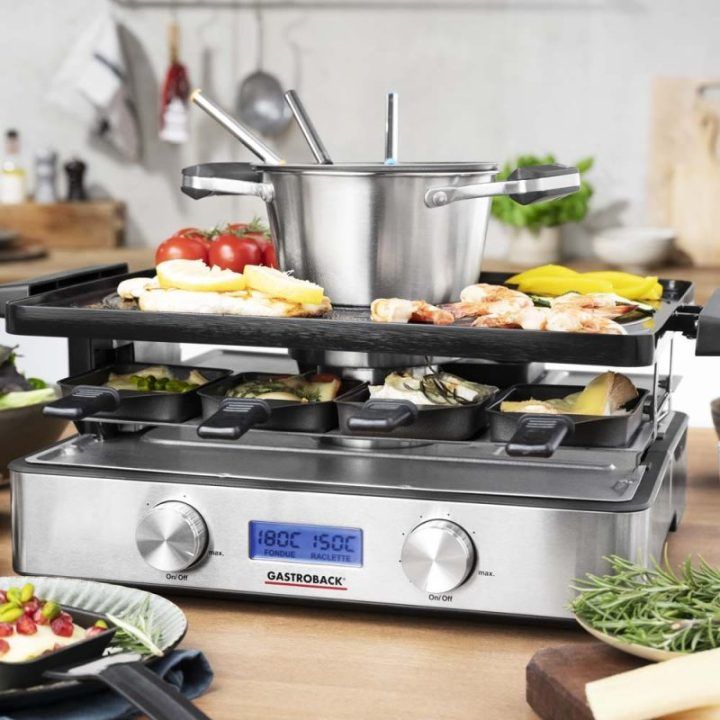 Raclette grilis su fondiu funkcija Gastroback Design Raclette-Fondue Advanced Plus