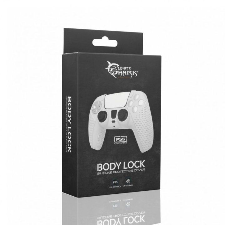 Silikoninis dėklas PS5 valdikliui White Shark BODY LOCK, baltas