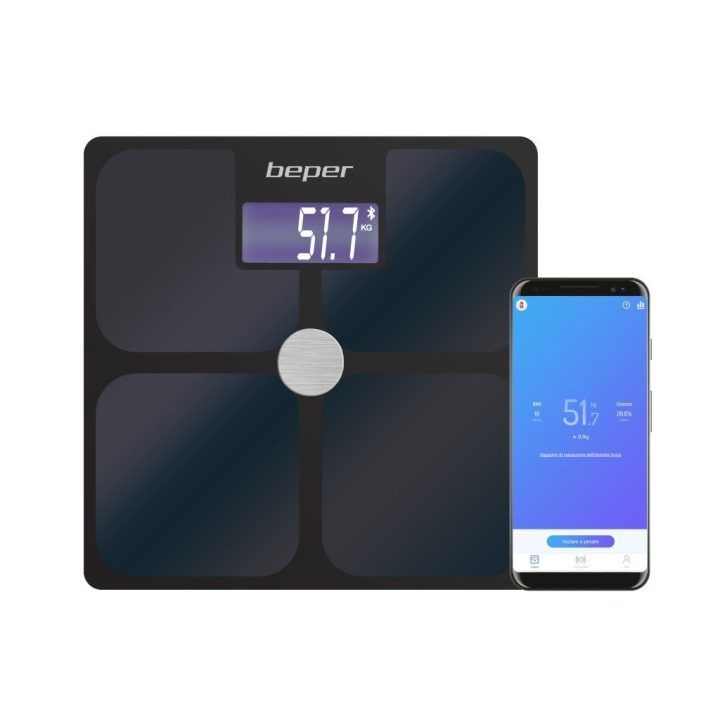 Kūno sudėties svarstyklės su Bluetooth Beper P303BIP050, 30 × 30 × 2,5 cm
